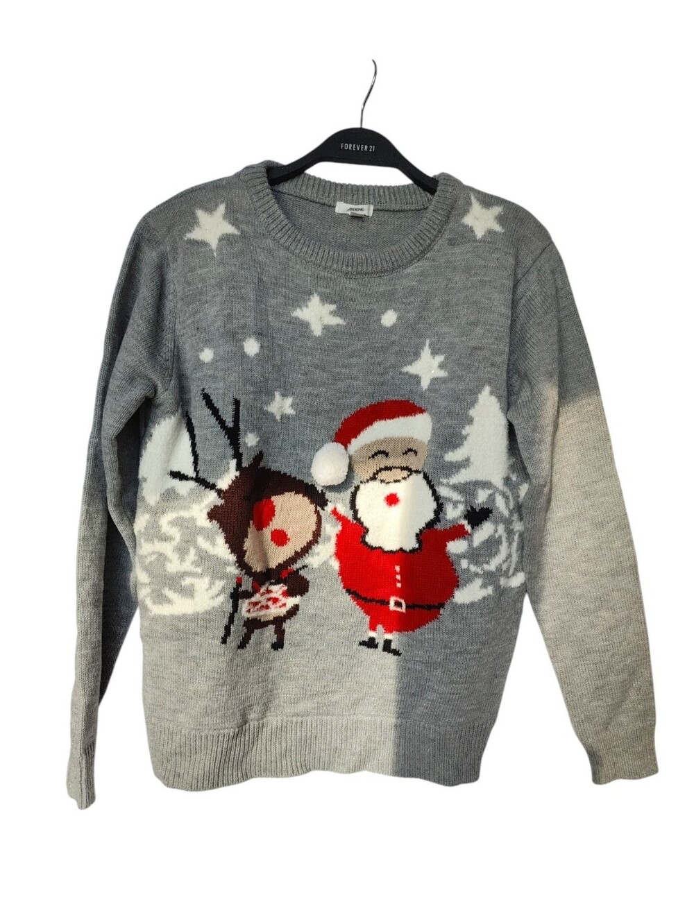 Light 🕯️ Ugly Shirt Christmas Holiday Santa & Reindeer Holiday Sweater A20